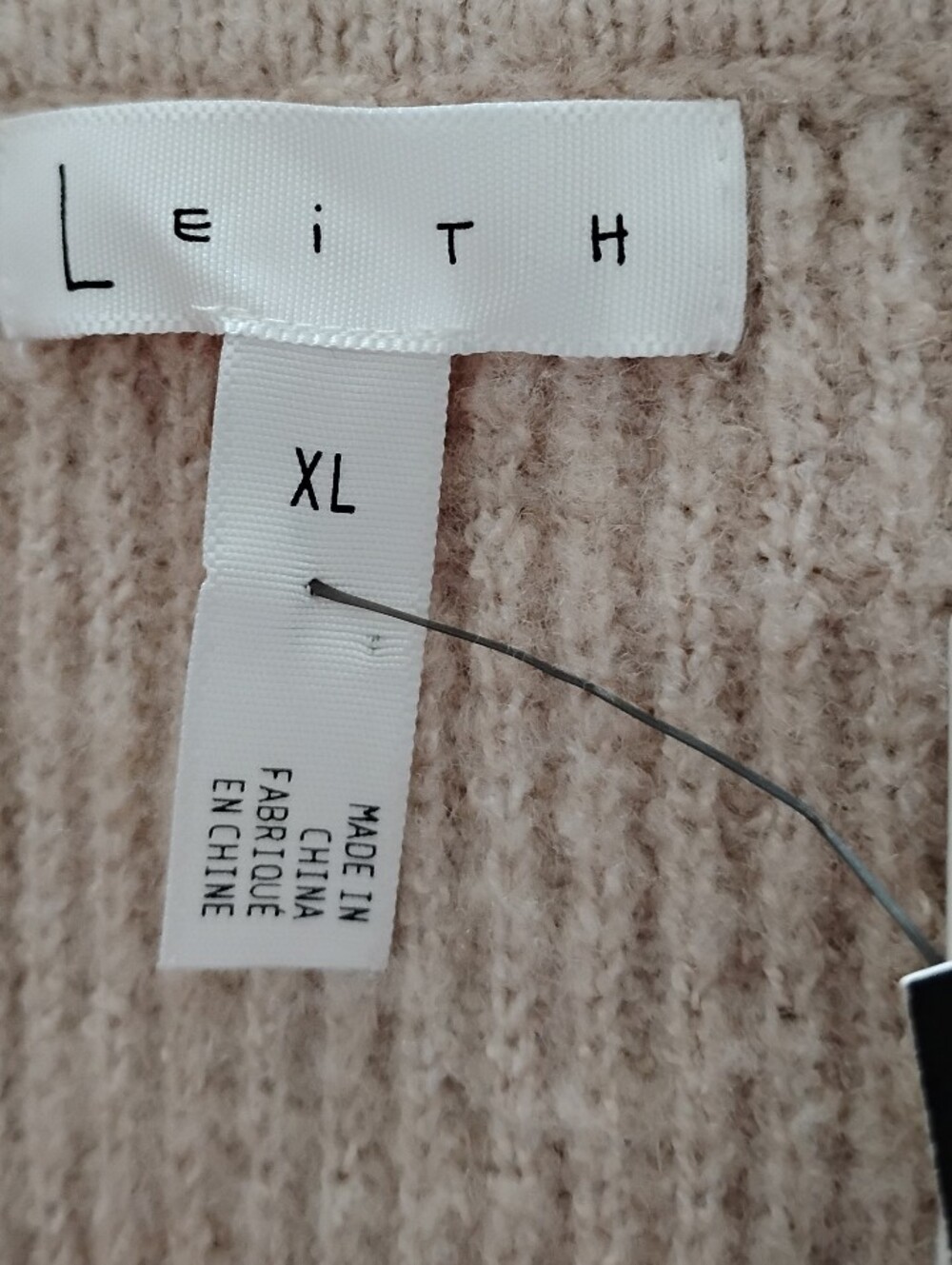 NWT (MSRP $59) Leith Women's Tan Memoir Split Sweater Midi Skirt Size XL cozy - Picture 13 of 16